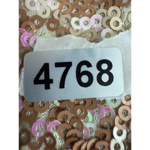 Dress The Population Women's Zoe Sequin Mini Dress Cap Sleeves Beige Tan Size M - Picture 12 of 12